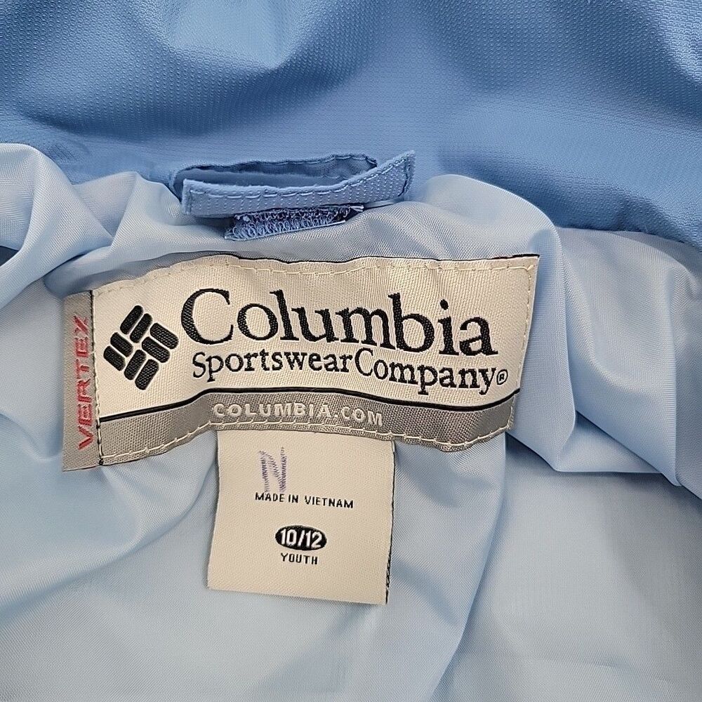 Columbia Vertex Youth Jacket Size 10/12 Blue Double Zipper Pockets Lightweight - Picture 11 of 15